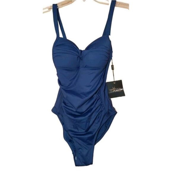 NipTuck Navy Blue One-Piece Swimsuit - Picture 3 of 8